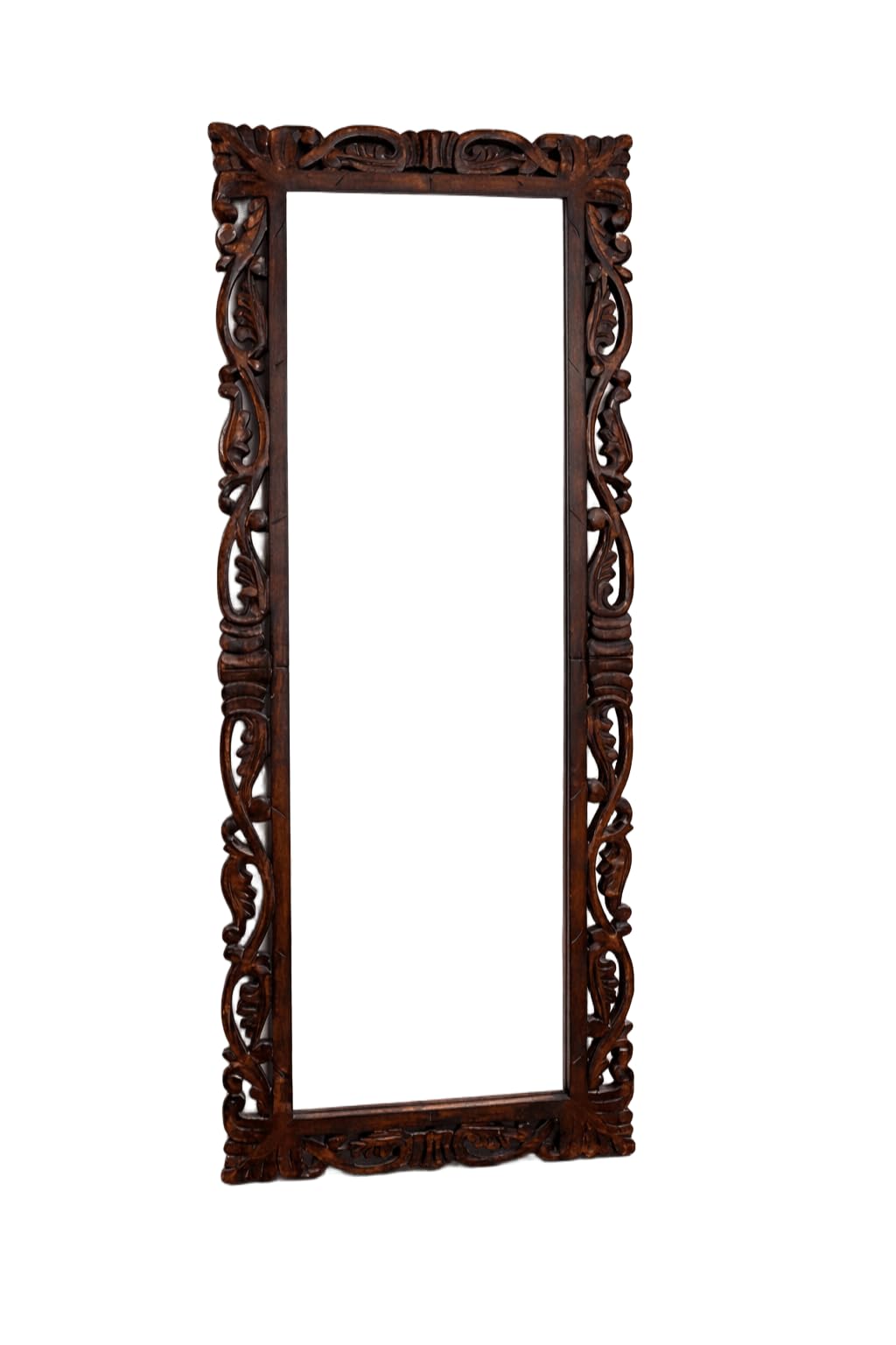 Handcrafted Wooden Full Length Mirror | Antique Carved Frame Dressing Mirror | Floor Standing Tall Mirror for Bedroom & Living Room | Decorative Wall/Floor Mirror-image-46