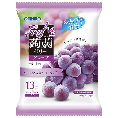 Orihiro Purun To Konnyaku Jelly Grape Grape 120 g (packaging may vary)