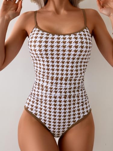 Image of Eomenie Women's One Piece Swimsuit Tummy Control Slimming Bathing Suit Color Block Spaghetti Strap 1 Piece Swim Suit Swimwear