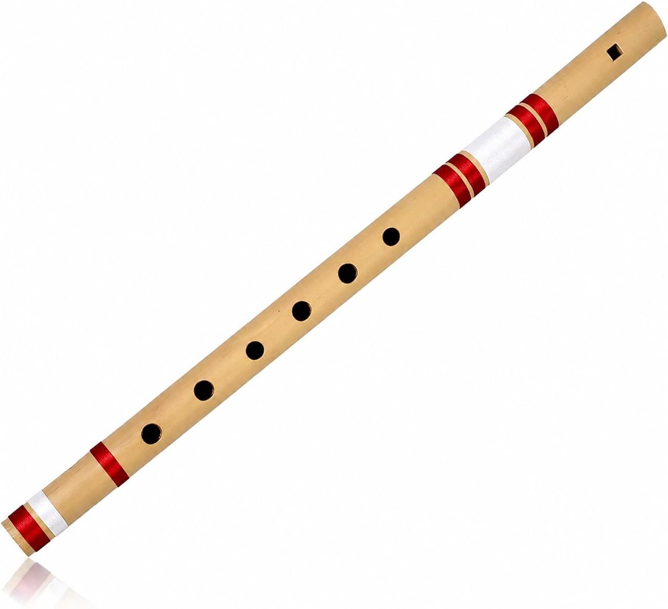 17 Inch Authentic Indian Wooden Bamboo Flute in 'G' Key Fipple Woodwind Musical Instrument Recorder Traditional Bansuri Handcrafted Novelty Decoratives & Collectibles