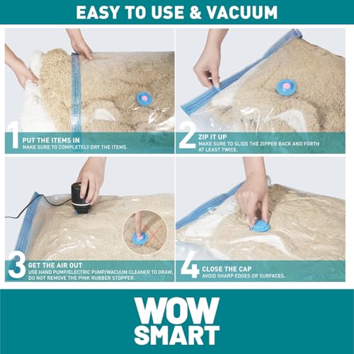 Image of WOW SMART Portable electric Pump for Vacuum Storage Bags for Compression Comforter, Clothing (Storage Bags Not Included)
