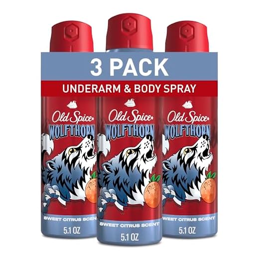 Old Spice Aluminum Free Body Spray for Men, 24/7 Odor Protection, 24/7 Lasting Fragnance & Freshness, Cologne Quality Scent, Wolfthorn with Sweet Citrus Scent, 5.1 oz (Pack of 3)