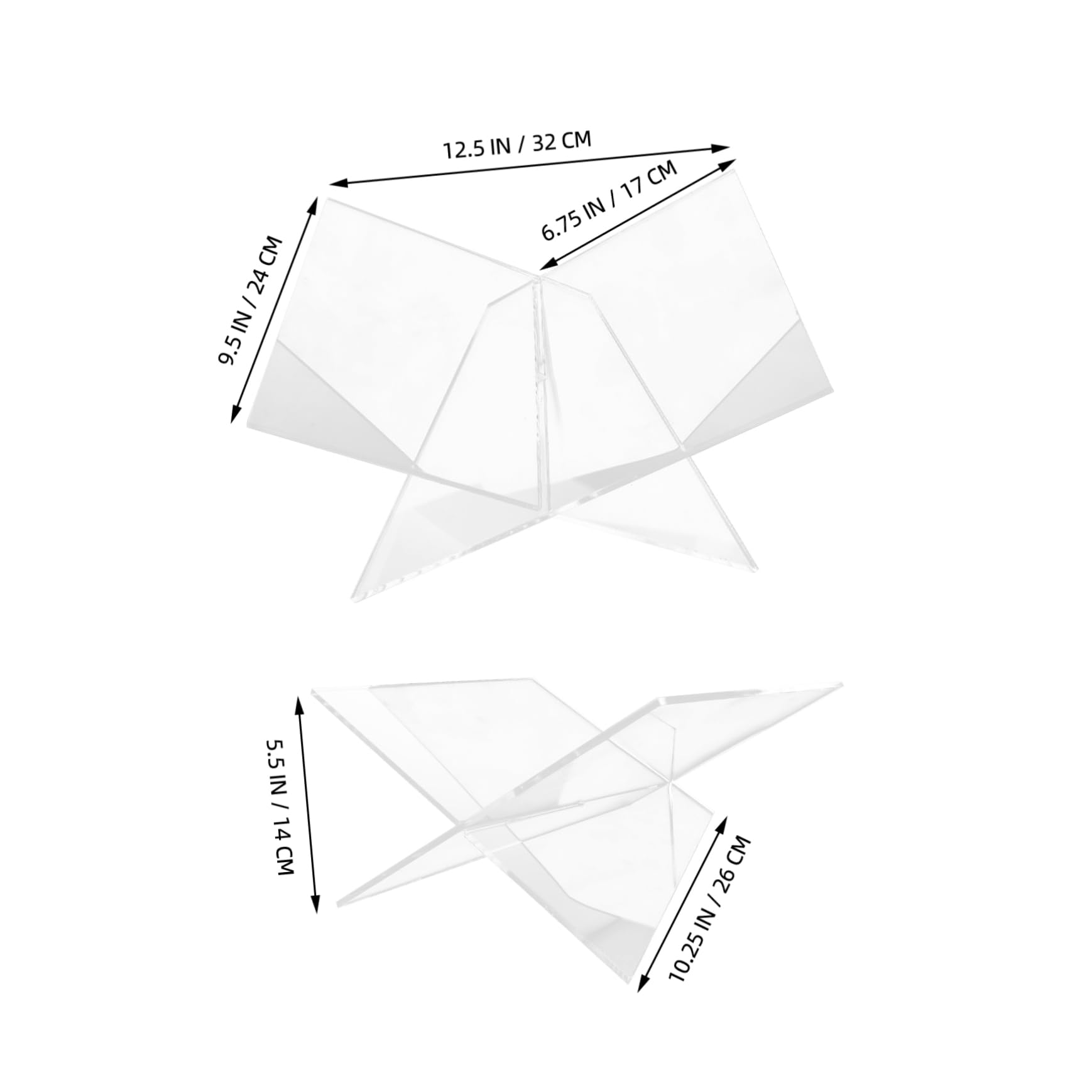 CIYODO Modern Acrylic Bookshelf Stand x Shape Recipe Book Holder for Kitchen Kitchen Counter Decor St