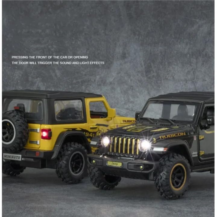 Image of Alokik Enterprise 1:32 Rubicon Diecast Metal Pull Back Car with 6 Openable Doors with Sound and Light Toy Decoration car Best Gift Toys for Kids 【Colors as Per Stock】