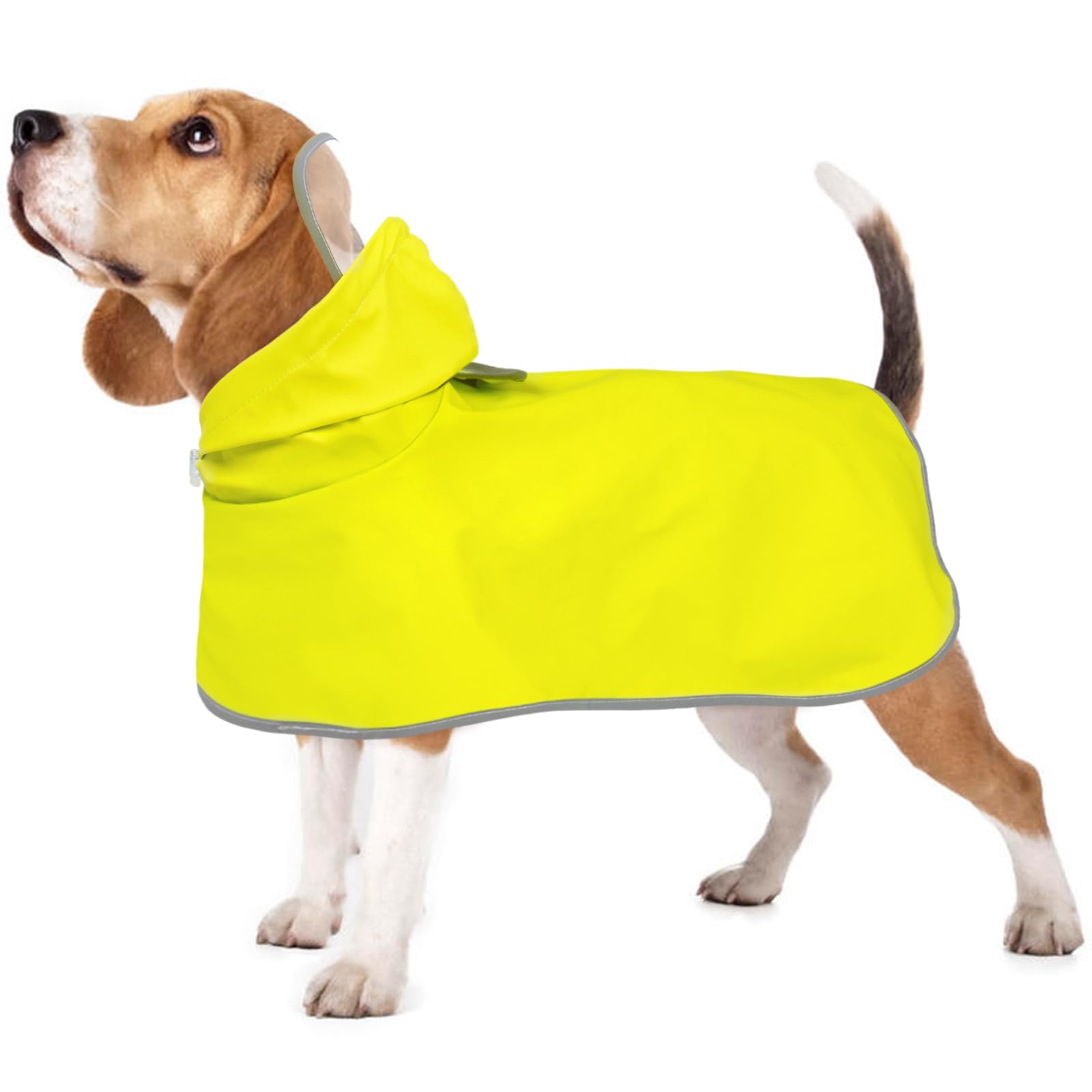 Kuoser Dog Raincoat, M Waterproof Dog Coat with Reflective Trim, Lightweight Pet Rain Slicker, Outdoor Windbreaker