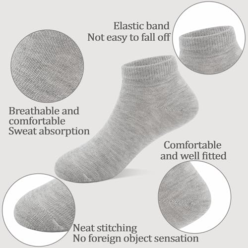 Image of 25 Pairs Boys Ankle Socks, School Low Cut Socks 1-14 Years | Classic black, white & grey value pack, unisex design matches all outfits for boys and girls
