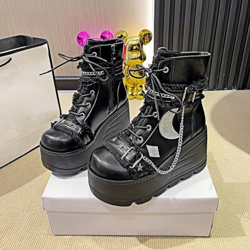 Image of Ulalaza Women Mary Jane Dress Pumps Lolita Shoes Cute Platform Gothic Double Ankle Strap Round Toe Chunky Heel Uniform Pumps Shoes Perfect for School Party Business Work Dance Date Night Club