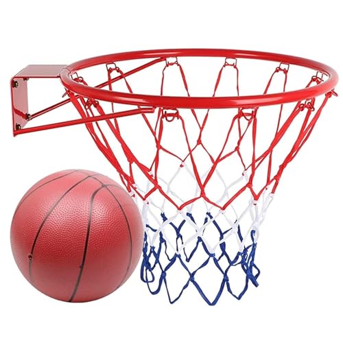 LPLYAA Basketball Hoop Stand Kids Basketball Hoop Wall Mount, Basketball Rim Replacement for Indoor Outdoor Playing, Light Basketball Goal System