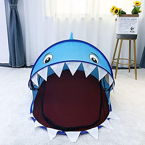 BAODIAN Kids Play Tents â Collapsible Tent for Boys Girls Gift - Large Foldable Playhouse Indoor/Outdoor Fun - Pop up Tent Toys for Age 1 and up Child Birthdays Presents (Shark) - Image 3
