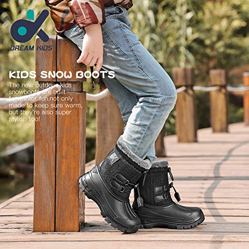 image for DREAM KIDS Kids Snow Boots Boys & Girls Winter Boots Waterproof Col