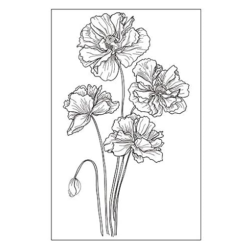 arriettycraft Sello de goma transparente con diseño de flores y amapolas en ciernes, álbum de recortes, álbum de fotos, tarjetas decorativas, sellos transparentes | Ya disponible en tu tienda friki favorita! En mundofriki.es!