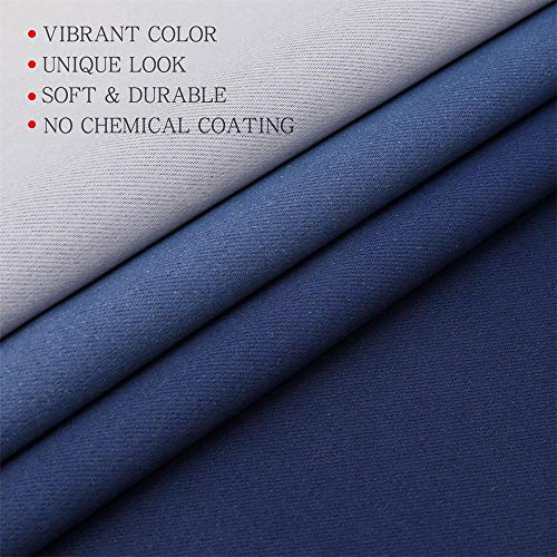 Image of G2000 Blackout Curtains & Drapes for Bedroom Living Room 95 Inches Long Navy Blue and Greyish White Room Darkening Window Treatments Ombre Thermal Insulated Light Blocking Grommet Backdrop 2 Panels