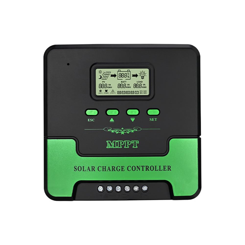 Controlador de carga solar 20A con pantalla LCD dual USB y monitorización inalámbrica WiFi