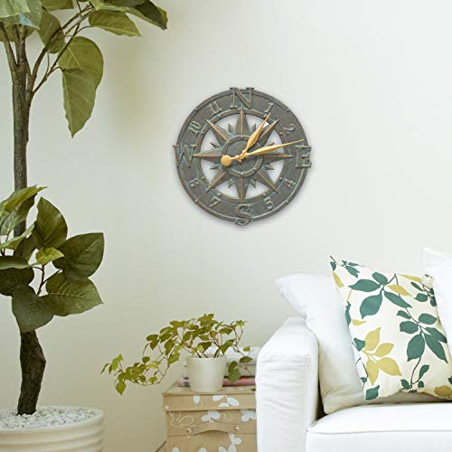 Whitehall Products Compass Rose Clock, Bronze Verdi #TOP3
