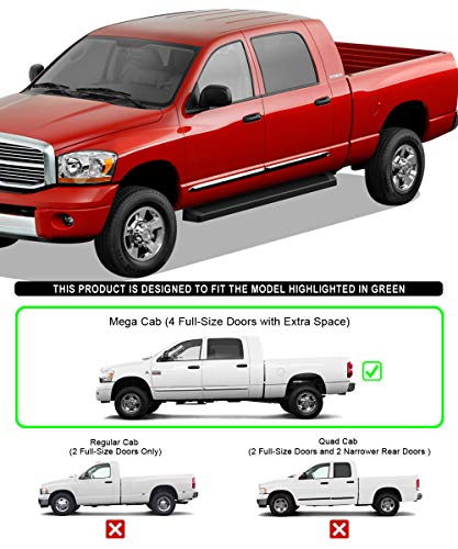 Estribos APS Running Boards 6in Negro Dodge Ram 06-08 miniatura 2