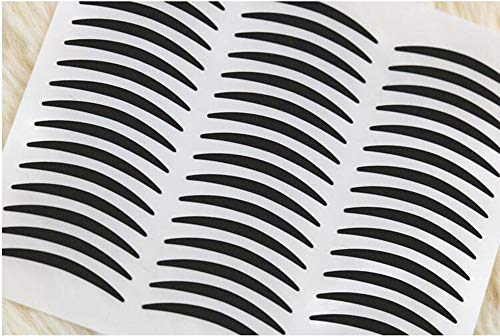 6Sheet(288PCS) Black Self Adhesive Natural Temporary Single Sided Sticky Eye Make Up Slim Eyeliner Sticker Eyelid Transfer Tape Eyeshadow Tattoo Eyeline Instant Eye Lift Tapes for Women Girls