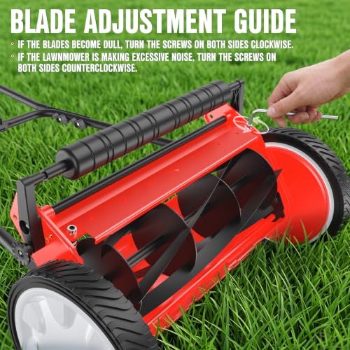 Image of EWORK Push Reel Lawn Mower 23 inch with 5-Blade Cutting System for Lawn Care