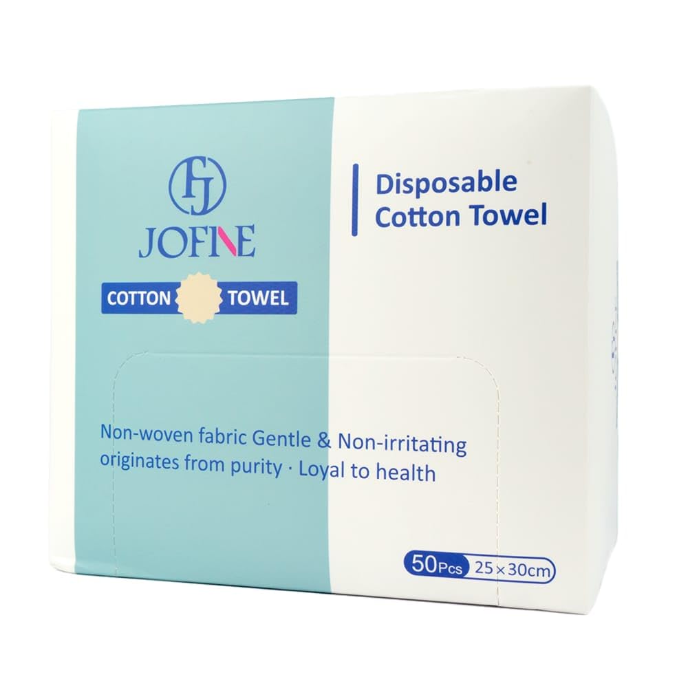 toallitas secas facial de algodón 100% de base biológica USDA, Toalla para Viaje XL toallita desechable, multiusos toallitas secas desmaquillantes, ultrasuaves, 50 unidades, 1 paquete (1, 25 * 30)