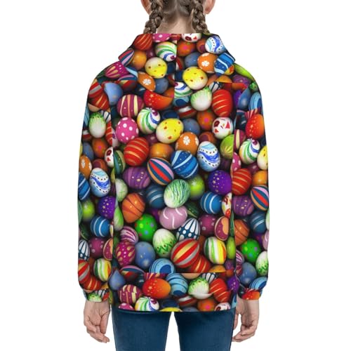Easter Eggs2 Kids Pullover Hoodies Boys Sweatshirts Girls Athletic Clothes with Pocket4