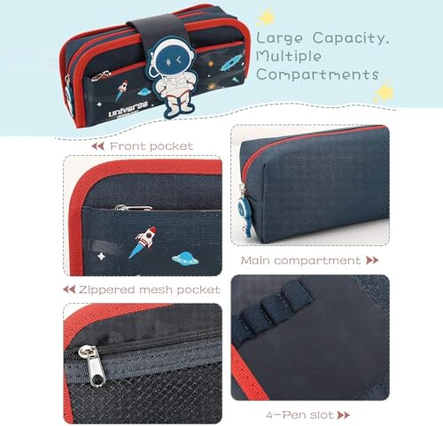 Image of DEOXY Universe Space Theme Pencil Pouches for Stationary | Aesthetic Pencil Case for College Students | School Pouch for Boys Stylish | Cute Pen Pouch for Boys Korean Bag(Universe Space)