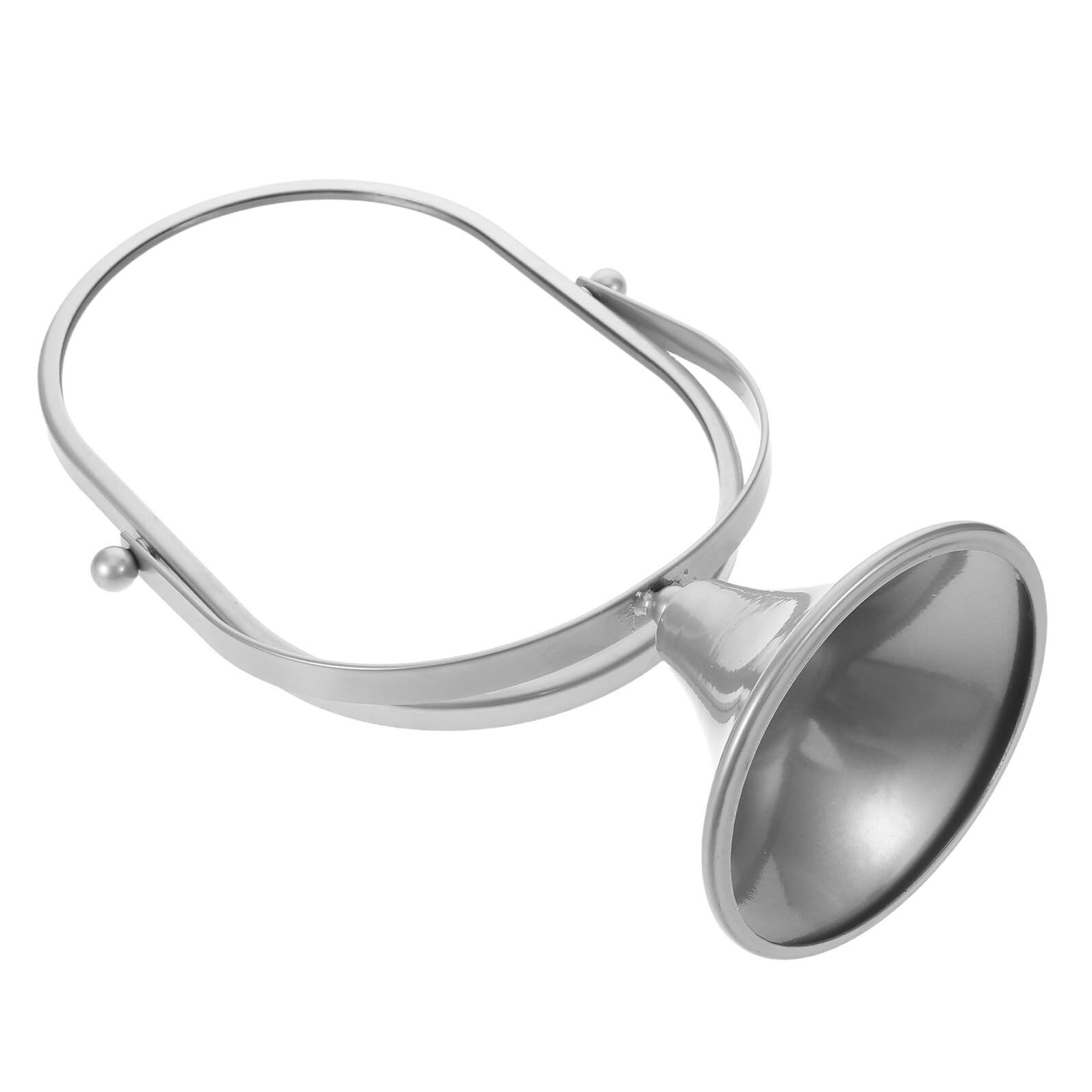 Miroir de coiffeuse ovale argenté en verre haute définition et socle stable