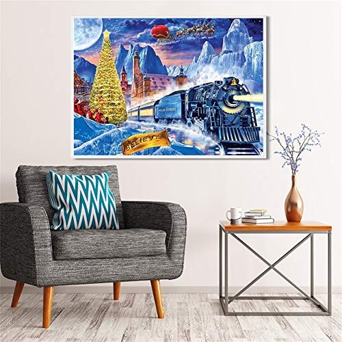 Image Cristal Strass Broderie Hiver 5D Kit Canevas Salon Carré