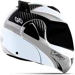 CAPACETE ESCAMOTEÁVEL PRO TORK V-PRO JET 2 CARBON BRANCO - CINZA TAM. 58 VIS. FUMÊ