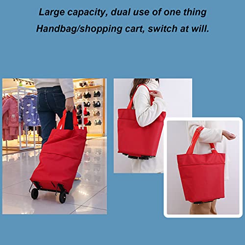 ArtsPavilion Faltender Einkaufswagen, Supermarkt-Trolley-Tasche der großen Kapazität, multifunktionale einziehbare Speicher-Wiederverwendbare tragbare Faltbare Trolley-Tasche Gray – Bild 4