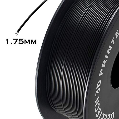 Image of GEEETECH 1.75mm PLA 3D Printer Filament, 1kg Spool, Upgrade Tidy Winding Tangle-Free, Dimensional Accuracy + /- 0.03mm, (Black)