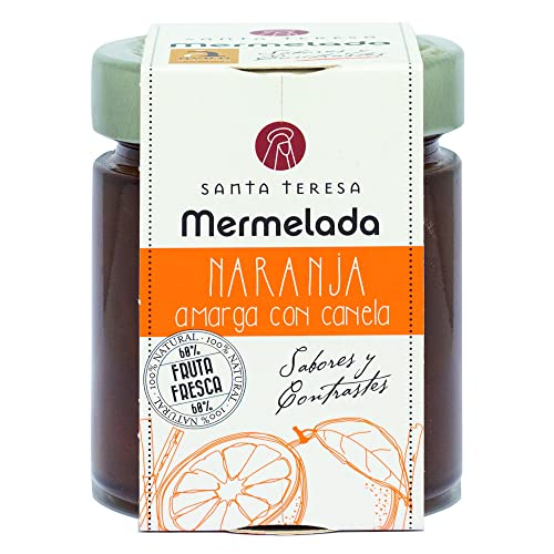 Santa Teresa - Mermelada Sabor Naranja Amarga Con Canela. Sin Conservantes Ni Aditivos. Sin Gluten - Formato En Tarro De Cristal 240 Gramos