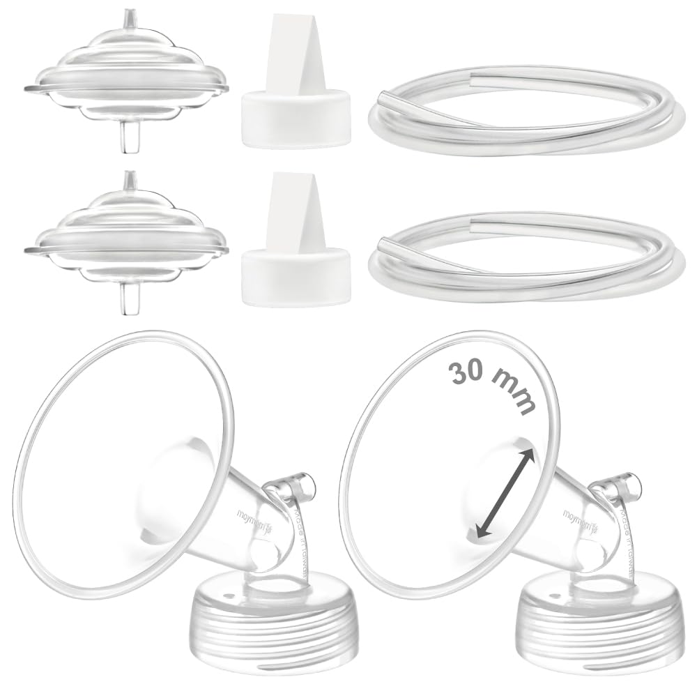 Maymom Pump Parts Compatible with Spectra S2 Spectra S1 Spectra 9 Plus Breastpump, 30mm Flange Valve Tubing Backflow Protector, Not Original Spectra
