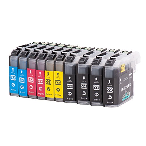 10 Cartuchos de tinta compatibles para Brother LC223XL con chip para Brother DCP-J4120DW / MFC-J4420DW / MFC-J4620DW / MFC-J4625DW / MFC-J4425DW / MFC-J5320DW / MFC-J5620DW / MFC-J5625DW / MFC-J5720DW
