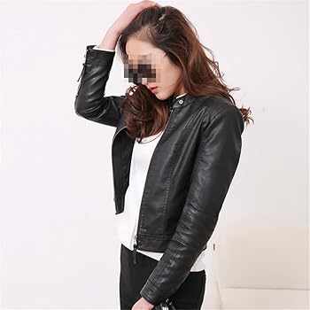 Fjnbbiot Motorcycle PU Leather Jacket Women Autumn Slim