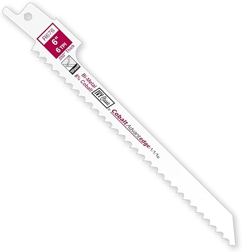 IVY Classic 28621 R676C Hoja de sierra recíproca de corte de madera curvada de 6 pulgadas, 6 TPI, bimetálica, 1tarjeta