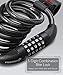 Fosmon Bike Lock Cable (6 Feet), Heavy Duty 5-Digit Self Coiling Resettable Combination Code, Bicycle Chain Flexible Steel Security Cable Lock with Bike Mount Holder - Black