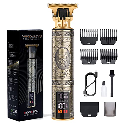 Elektrisch Haarschneidemaschine für Männer, Haartrimmer für Männer mit Typ-C Aufladung 5V 1500 mah, LED HD Anzeige, Lange Akkulaufzeit, Professionelle T-Klingen mit Schutzhülle Geschenke, füR MäNner Cover