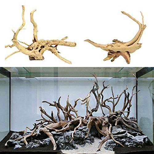 TBoxBo 2 piezas de acuario árbol natural tronco madera madera natural tronco madera deriva árbol tanque de peces planta decoración de madera ornamento