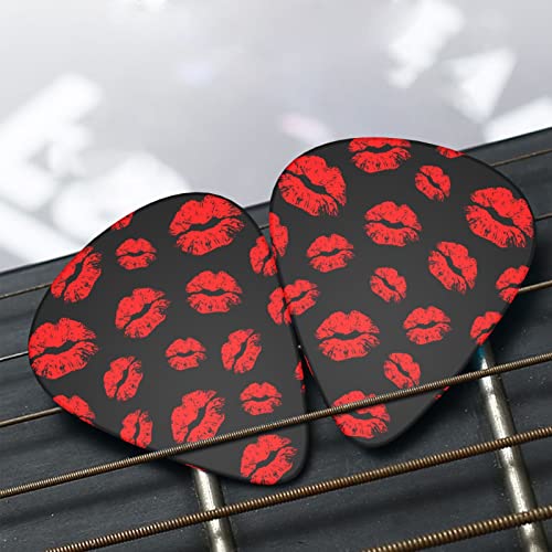 TCIYPILTD Sweet Kiss Red Lips Lot de 12 médiators en celluloïd pour guitare acoustique, électrique, basse ou ukulélé - Les Beatles, Paul McCartney, John Lennon, RIngo Starr, George Harrison TCIYPILTD Sweet Kiss Red Lips Lot de 12 médiators en celluloïd pour guitare acoustique, électrique, basse ou ukulélé – Image 7