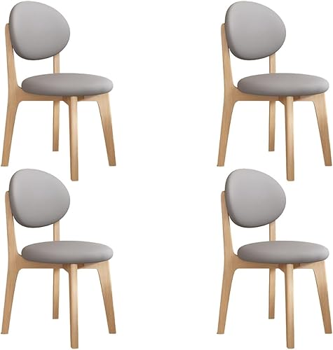 Miniatura 64 de YVYKFZD Juego de sillas de comedor, sillas de cocina de madera maciza, silla de comedor de granja con respaldo curvo, silla tapizada de cuero para