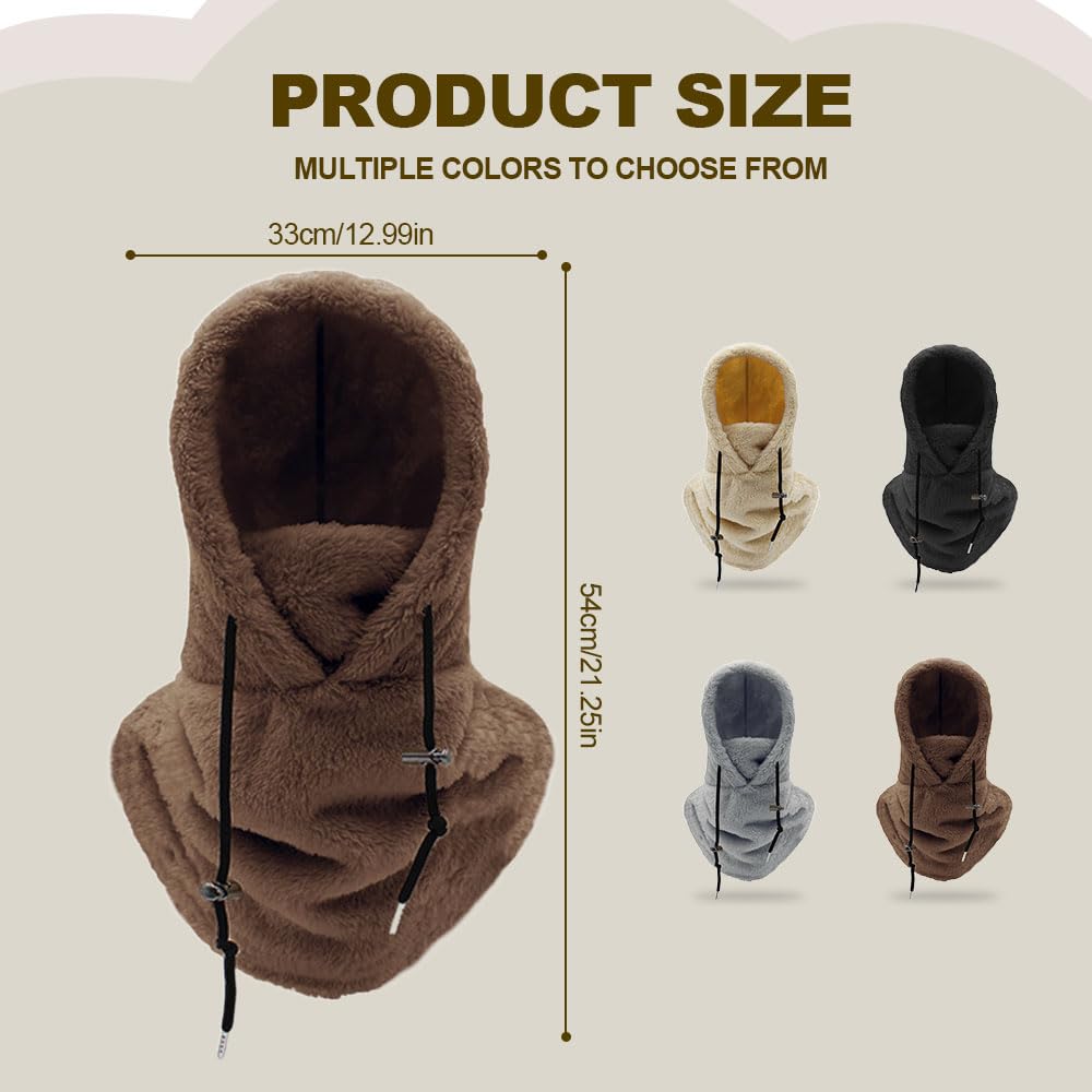 Capucha de sherpa, máscara de esquí de forro polar, máscara facial resistente al viento, máscara facial cálida a prueba de frío, bufanda para hombres y mujeres