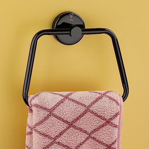 Image of iSTAR Stainless Steel Black Finish Towel Ring /Napkin Ring /Towel Holder /Towel Hanger /Towel Holder for Washbasin and Napkin Holder Stand for Kitchen, Bathroom Square (Pack of 1)