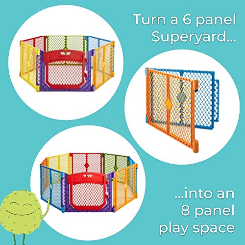 north states superyard colorplay ultimate freestanding 6 panel playpen
