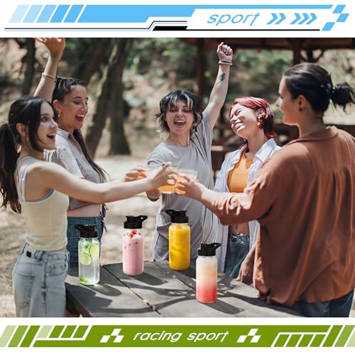 Mimorou 6 Pcs Clear Water Bottle Bulk 17 oz Reusable Sports Bottles with Leakproof Flip Top & Handle, Lightweight Plastic Sports Water Bottles for School, Office, Gym, Cycling, Teams