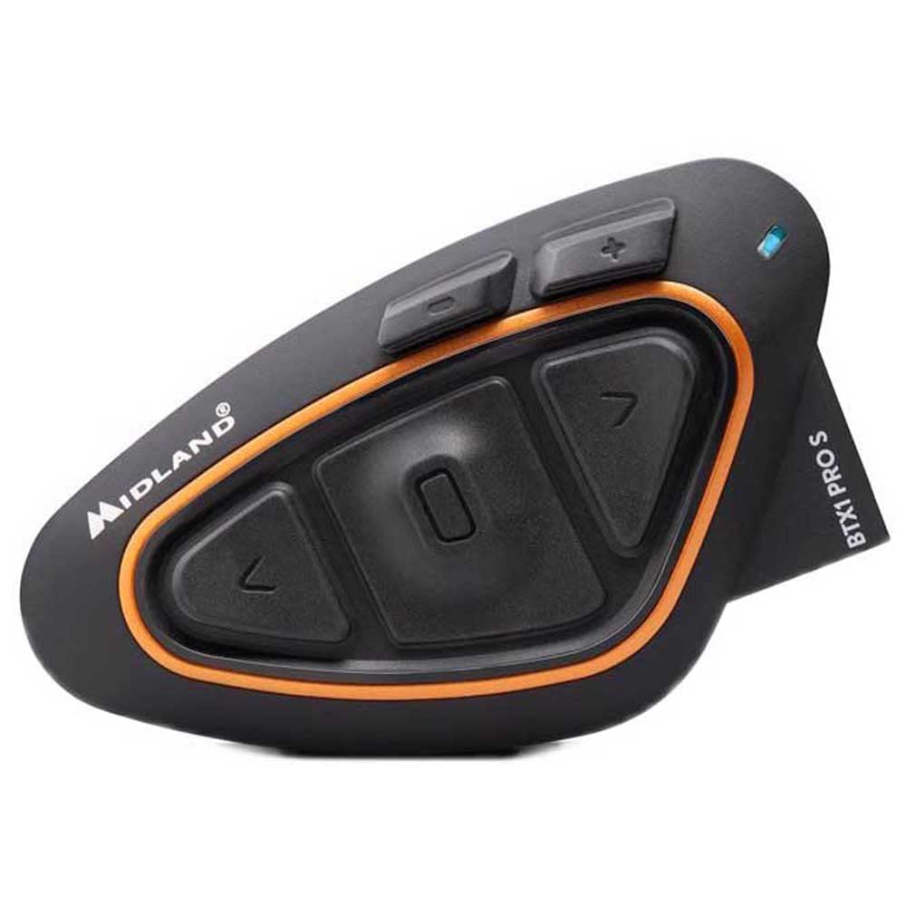 Midland BTX1 Pro S Pojedynczy C1411.04, Pojedynczy Intercom Motocyklowy Bluetooth, Wodoodporny Kask IPX6, Motocyklowy, Bateria 23h, Zakres 800 m, Web Radio Via App.