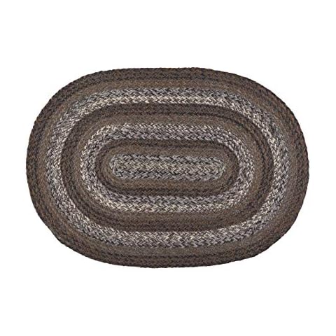 IHF Home Decor | Night Shadow Premium Braided Collection | Primitive, Rustic, Country, Farmhouse Style | Jute/Cotton | 30 Days Risk Free | Accent Rug/Door Mat | 20"x30" Oval Cover