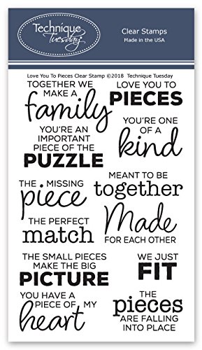 Love You to Pieces Clear Stamps | Clear Rubber Stamps | Photopolymer Stamps | Card Making Supplies | Scrapbooking Stamps