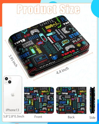 Image of Bistup Boys Wallet Cute Leather Bifold Wallet Video Game for Teen Boys Cool Fun Credit Card Cash Id Holder Rfid Blocking Gamer Bi Fold Small Wallets With Coin Pocket Slim for Teens Youth Little Boy
