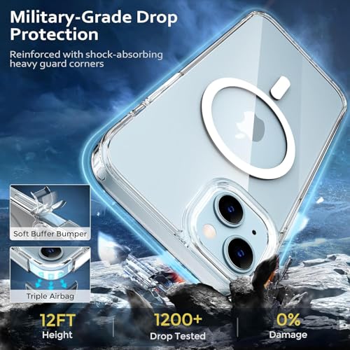 Image of Amozo for iPhone 15 Back Case Cover | Ultra Hybrid Mag-Safe Camera and Drop Protection Back Case Cover for iPhone 15 - (Polycarbonate|Clear)