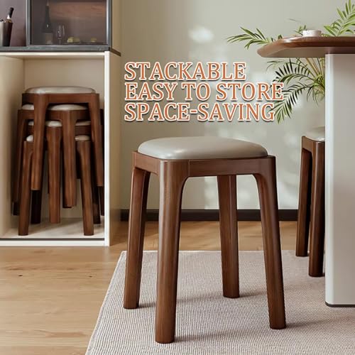Taburete de tocador de madera maciza con acabado tapizado elegante para interiores 5