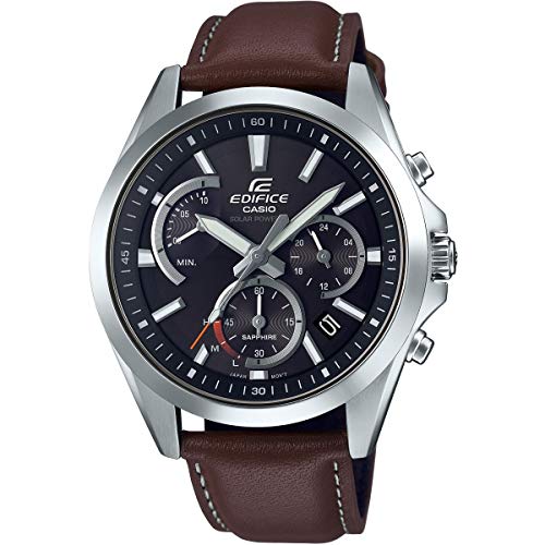 Preisvergleich Produktbild Casio Herren Analog Solar Uhr mit Leder Armband EFS-S530L-5AVUEF